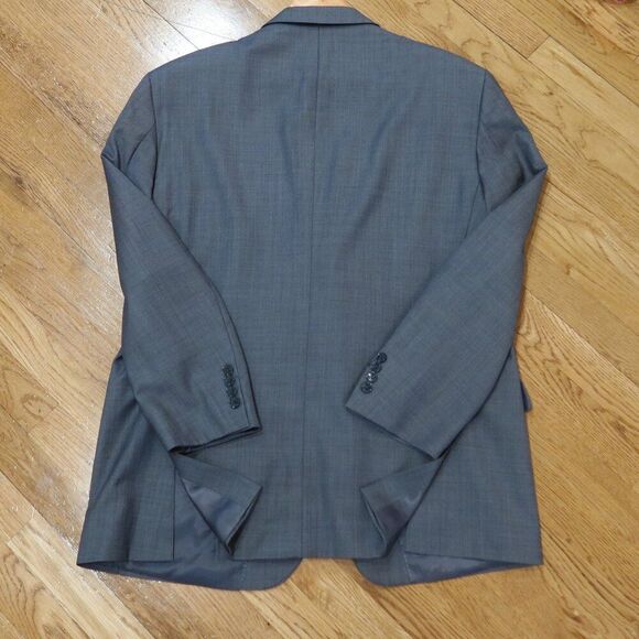PETER MILLAR 100% wool blazer sports coat grey 2 button office 46 s formal prof - Picture 9 of 12